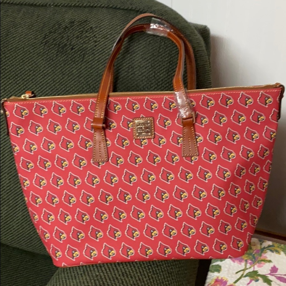 Dooney & Bourke Louisville Zip Top Shopper Red Cardinals NEW Louisville St Louis